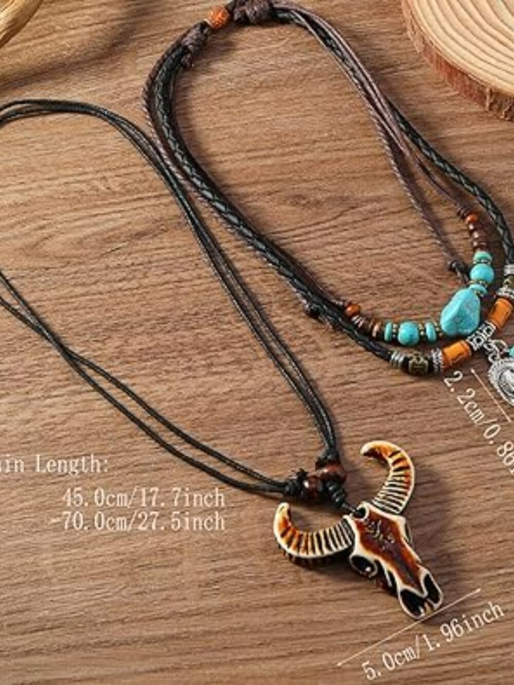 2 Layer Boho Necklace for Women Turquoise Jewelry Choker Beaded NEW - Picture 4 of 4